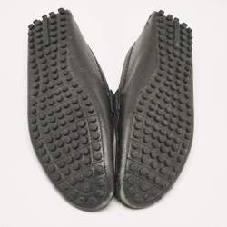 Louis Vuitton Black Leather Taiga Hockenheim Slip On Loafers Size 43