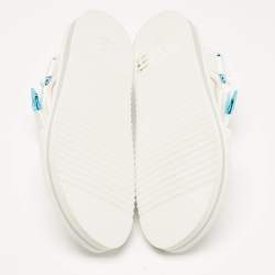 Louis Vuitton White Fabric Panama Flat Sandals Size 42