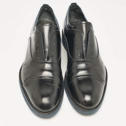 Louis Vuitton Black Leather Slip On Oxfords Size 43
