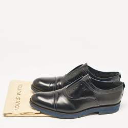 Louis Vuitton Black Leather Slip On Oxfords Size 43