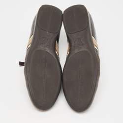 Louis Vuitton Brown Perforated Leather Low Top Sneakers Size 42.5 