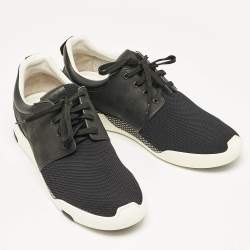 Louis Vuitton Black Damier Mesh and Leather Run Away Sneakers Size 42.5 