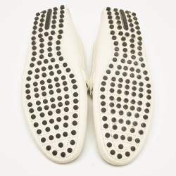 Pre Owned Louis Vuitton Cream Leather Hockenheim Loafers Size 43