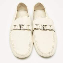 Pre Owned Louis Vuitton Cream Leather Hockenheim Loafers Size 43