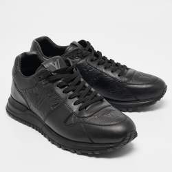 Louis Vuitton Black Leather Run Away Low Top Sneakers Size 42