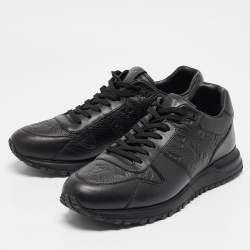 Louis Vuitton Black Leather Run Away Low Top Sneakers Size 42