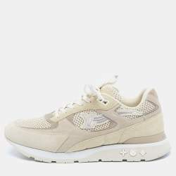 Louis Vuitton Beige Mesh and Suede Run Away Lace Up Sneakers Size 41.5