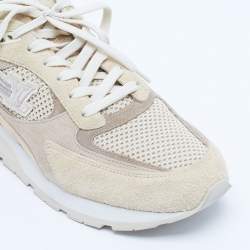 Louis Vuitton Beige Mesh and Suede Run Away Lace Up Sneakers Size 41.5