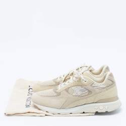 Louis Vuitton Beige Mesh and Suede Run Away Lace Up Sneakers Size 41.5