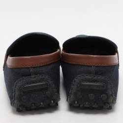 Louis Vuitton Navy Blue/Brown Denim and Leather Hockenheim Loafers Size 41.5