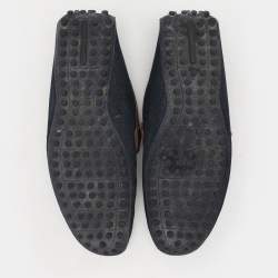 Louis Vuitton Navy Blue/Brown Denim and Leather Hockenheim Loafers Size 41.5