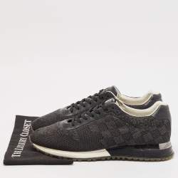 Louis Vuitton Black/Grey Fabric and Leather Run Away Low Top Sneakers Size 43