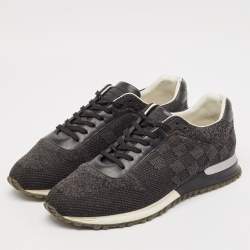 Louis Vuitton Black/Grey Fabric and Leather Run Away Low Top Sneakers Size 43