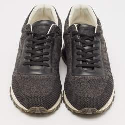 Louis Vuitton Black/Grey Fabric and Leather Run Away Low Top Sneakers Size 43