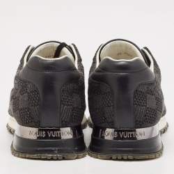 Louis Vuitton Black/Grey Fabric and Leather Run Away Low Top Sneakers Size 43