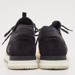 Louis Vuitton Black/Gold Suede And Leather Run Away Sneakers Size 41.5