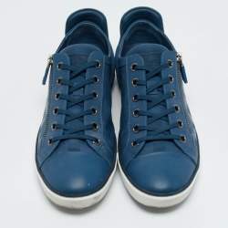 Louis Vuitton Blue Leather and Suede Challenge Lace Up Sneakers Size 43