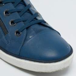 Louis Vuitton Blue Leather and Suede Challenge Lace Up Sneakers Size 43