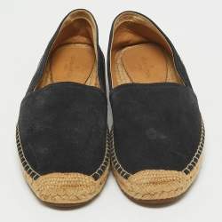 Louis Vuitton Navy Blue Suede Slip On Espadrille Flats Size 41.5