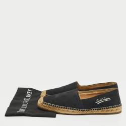 Louis Vuitton Navy Blue Suede Slip On Espadrille Flats Size 41.5