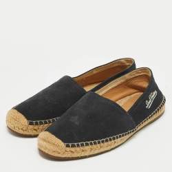 Louis Vuitton Navy Blue Suede Slip On Espadrille Flats Size 41.5