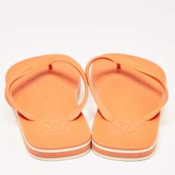 Louis Vuitton Orange Rubber Flip Flops Size 41.5