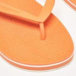 Louis Vuitton Orange Rubber Flip Flops Size 41.5