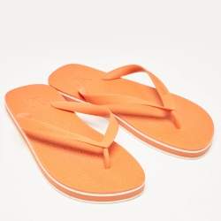 Louis Vuitton Orange Rubber Flip Flops Size 41.5