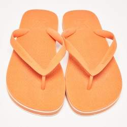 Louis Vuitton Orange Rubber Flip Flops Size 41.5