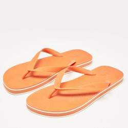 Louis Vuitton Orange Rubber Flip Flops Size 41.5