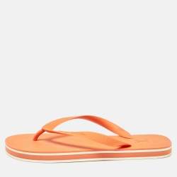Louis Vuitton Orange Rubber Flip Flops Size 41.5