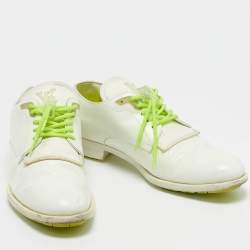 Louis Vuitton White Leather Lace Up Oxfords Size 41.5