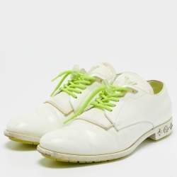 Louis Vuitton White Leather Lace Up Oxfords Size 41.5