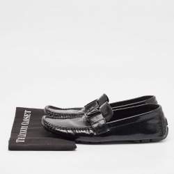 Louis Vuitton Black Patent Leather Monte Carlo Loafers Size 41.5