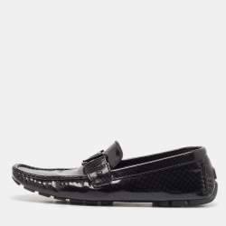 Louis Vuitton Black Patent Leather Monte Carlo Loafers Size 41.5