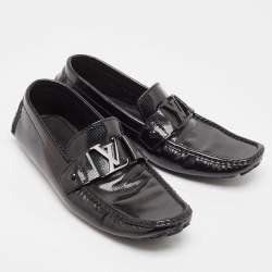 Louis Vuitton Black Patent Leather Monte Carlo Loafers Size 41.5