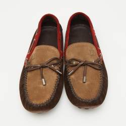 Louis Vuitton Tricolor Leather Hockenheim Slip on Loafers Size 42.5