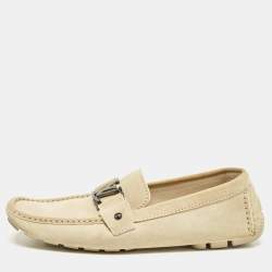 Louis Vuitton Beige Suede Monte Carlo Loafers Size 44