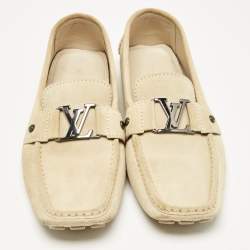 Louis Vuitton Beige Suede Monte Carlo Loafers Size 44