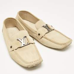 Louis Vuitton Beige Suede Monte Carlo Loafers Size 44