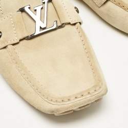 Louis Vuitton Beige Suede Monte Carlo Loafers Size 44