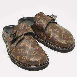 Pre Owned Louis Vuitton Monogram Canvas Easy Mules Size 44
