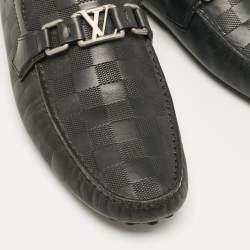 Louis Vuitton Black Damier Infini Leather Hockenheim Loafers Size 43.5