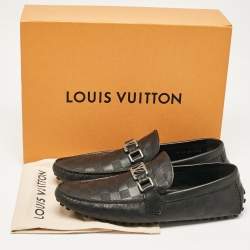 Louis Vuitton Black Damier Infini Leather Hockenheim Loafers Size 43.5