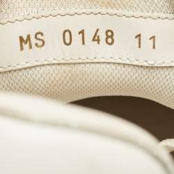 Louis Vuitton White Leather and Monogram Canvas Rivoli Sneakers Size 45