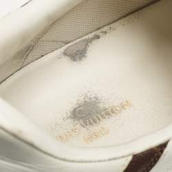 Louis Vuitton White Leather and Monogram Canvas Rivoli Sneakers Size 45