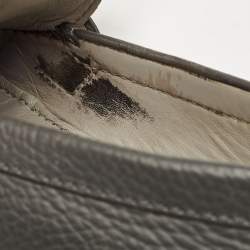 Louis Vuitton Grey Leather Hockenheim Loafers Size 44
