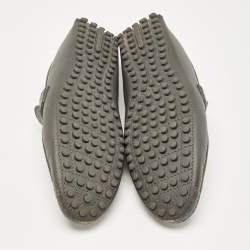Louis Vuitton Grey Leather Hockenheim Loafers Size 44