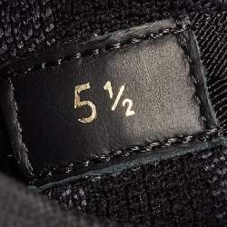 Pre Owned Louis Vuitton Black Knit Fabric Fastlane Lace Up Sneakers Size 39.5