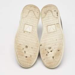 Louis Vuitton Black Monogram Canvas and Leather Frontrow Low Top Sneakers Size 40.5